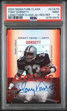 Tony Dorsett 2024 Topps Signature Class Red Refractor /25 PSA 9