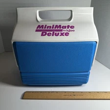 Mini Mate Deluxe Cooler By Igloo Made In USA Retro Blue Purple -Vintage 1993 NEW