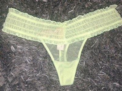 VS Ruffled Mesh Thong NEW SIZE Large Electro 