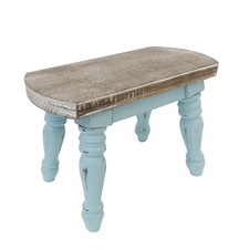 Farmhouse Wooden Step Stool - Rustic Solid Wood Design, 300lb Capacity, Sturd...
