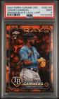 2024 TOPPS CHROME UPDATE ORANGE/BLACK LAVA LAMP JUNIOR CAMINERO ROOKIE /15 PSA 9