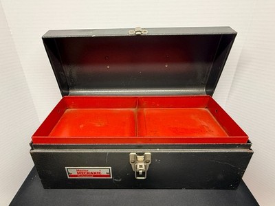 Vintage Metal Master Mechanic Professionals Toolbox w/ LIft Out Tray 15''x7''x6''