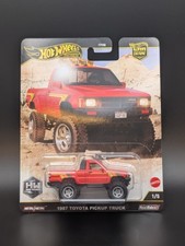 Toyota 1987 camioneta pickup roja con rayas serie "HW Off Road" coche modelo diecast