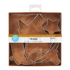 R&M International Texas Cookie Cutters, State, Cowboy Boot, Longhorn, Star, 4-Pi