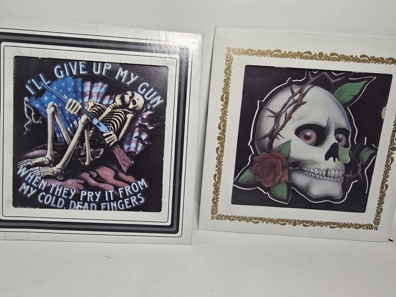 Vintage 1980s Carnival Prize Mirror Glass Skeleton Set
