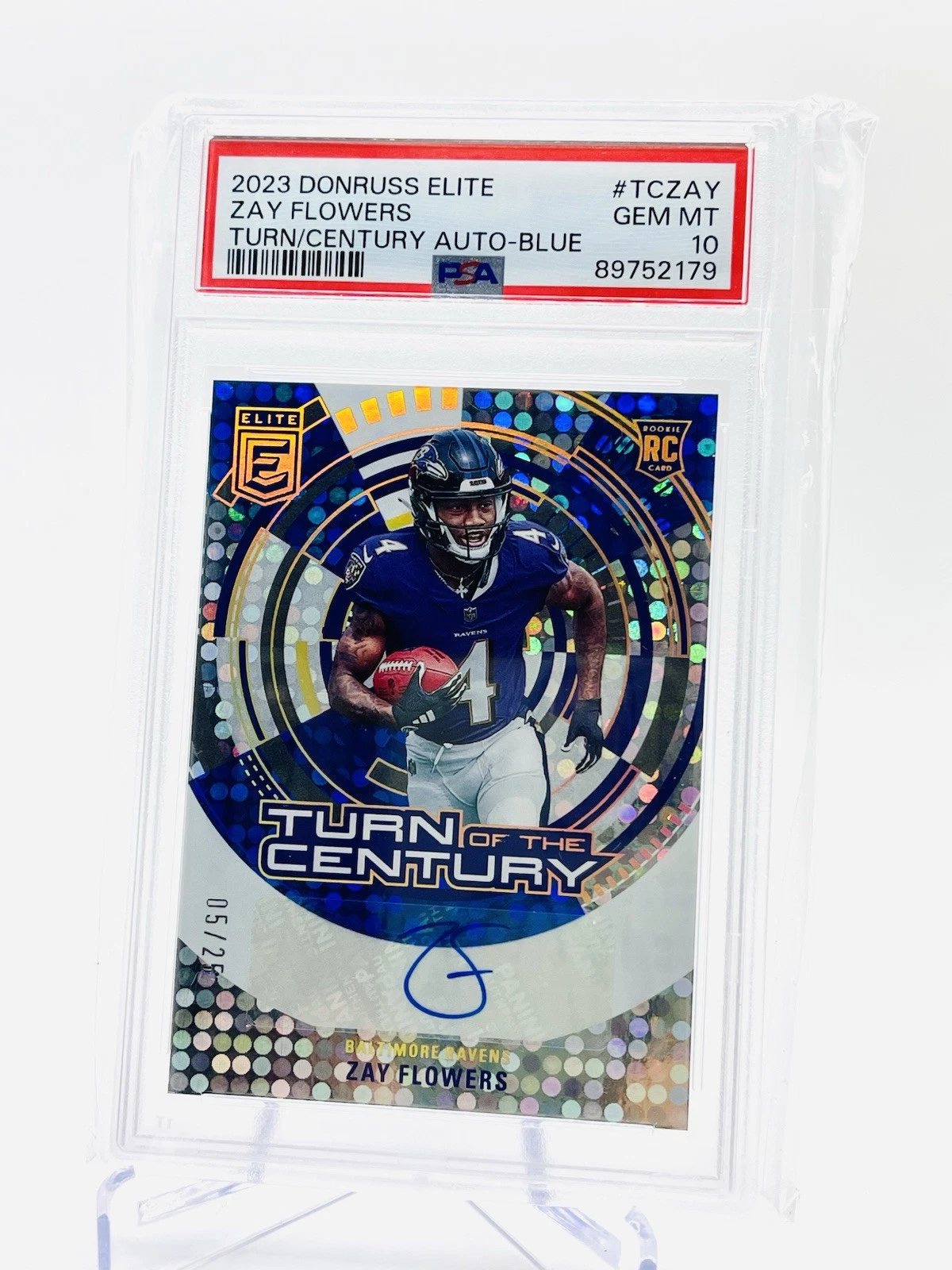 Zay Flowers Panini Donruss Elite Turn of the Century Autograph #TCZAY Blue