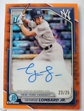 2024 Bowman Chrome Orange Wave Refractor George Lombard Jr. 1st AUTO /25
