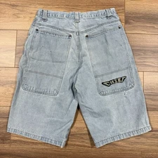 Vintage Hot Chili Blues Baggy Denim Shorts Size 36 (34x13) 90s Rave JNCO Style