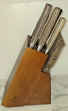 Vintage Chicago Cutlery Kitchen Knife Set Traditional Walnut