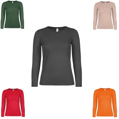 B&C T-Shirt E150 Long Sleeve / Women dünnes Damen Langarm T-Shirt