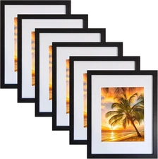 SESEAT 11x14 Picture Frame, Display Pictures 8x10 w/ Mat Wall Mounting 6 Pcs Set