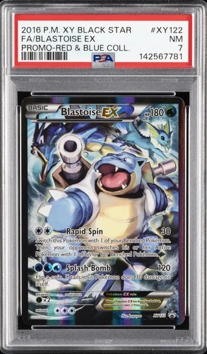 2016 POKEMON XY PROMO RED & BLUE COLLECTION FULL ART/BLASTOISE EX PSA 7