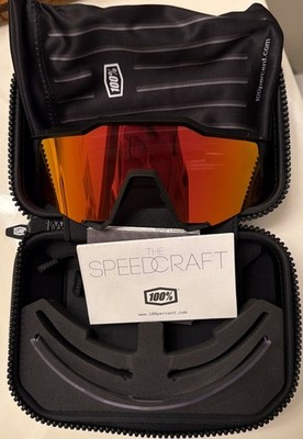   ゴルフグッズ 100% Speedcraft Glasses Soft Tactical Black Hiper Red Lens 61001