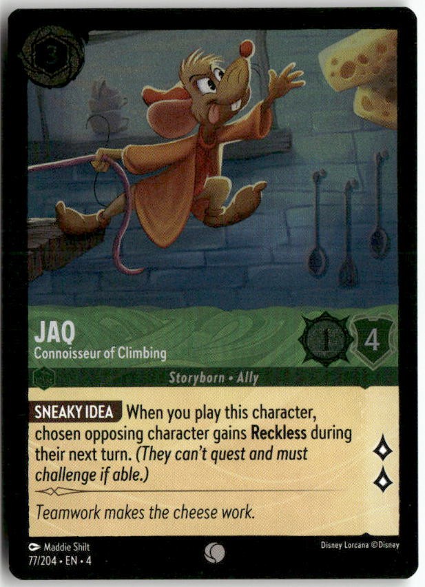 Jaq - Connoisseur of Climbing 77/204 Ursula's Return Cold Foil NM/M Lorcana