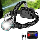 1200000LM LED Headlamp USB Rechargeable Super Bright Zoom Head Torch Headlight