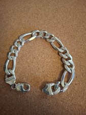 9ct Yellow Gold Figaro Bracelet, 9 Inches