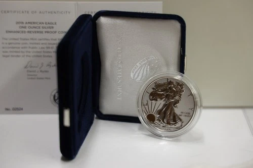 2019-S 19XE Enhanced Reverse Proof Silver Eagle with Box & Numbered COA