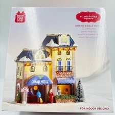 St. Nicholas Square Christmas Village Snow GRAND EAGLE HOTEL Illuminated
