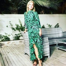 Rixo Lucy Animal Print Maxi Dress