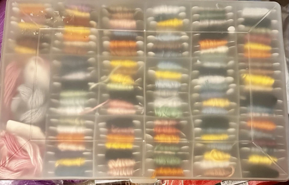 Box full of Embroidery Floss, Half Full Skeins, Plus extra skeins - Image 2 of 3