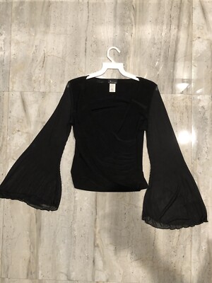 Vintage Bliss Blouse Black Size Large