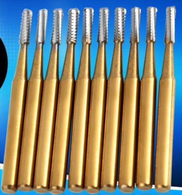 10PCS/Box FG-1958 High Speed Dental Tungsten Steel Crown Metal Cutting Burs NEW
