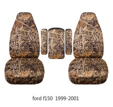 Fits Ford F150 1999-2014 Car Seat Covers Camo Wetland Fr Bucket Seatslid Cover