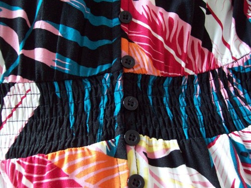 LADIES ROMAN DRESS SIZE 20, Black Tropical Palm Shirred Waist Maxi Dress - Picture 7 of 13