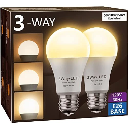 LED 50 100 150W Equivalent 3 way light bulbs Three Way A19 E26 Medium
