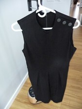 CALVIN KLEIN BUSINESS rayon black knee length sleeveless zip back dress size M