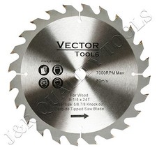 Vector 8-1/4-In x 24T Carbide Tipped Saw Blades for Wood with 5/8" & 7/8" Arbor