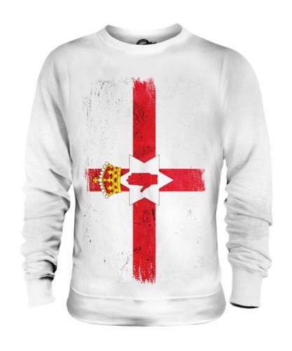NORTHERN IRELAND GRUNGE FLAG UNISEX SWEATER TOP IRISH FOOTBALL