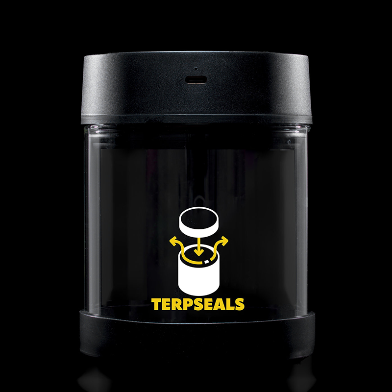 TerpSeals Glass Jar 600ml – Barattolo ermetico in vetro sottovuoto con igrometro