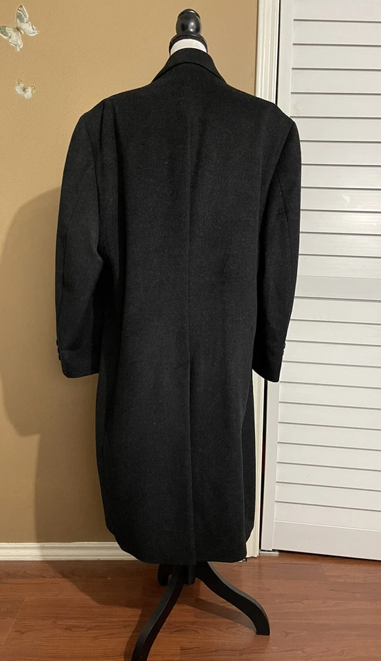 Abrigo para hombre BERT PULITZER negro carbón lana cachemir talla 44/pequeño Foto 4 de 4