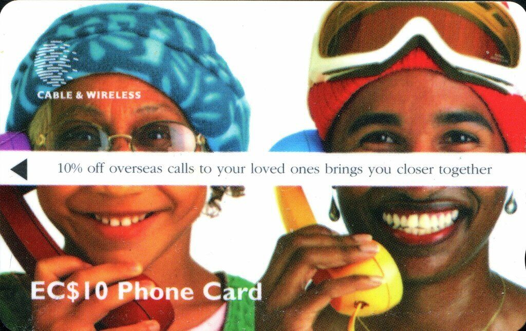 RARE PHONECARD ST LUCIA  1998 Talkaway Saves 10% 254CSLA People 