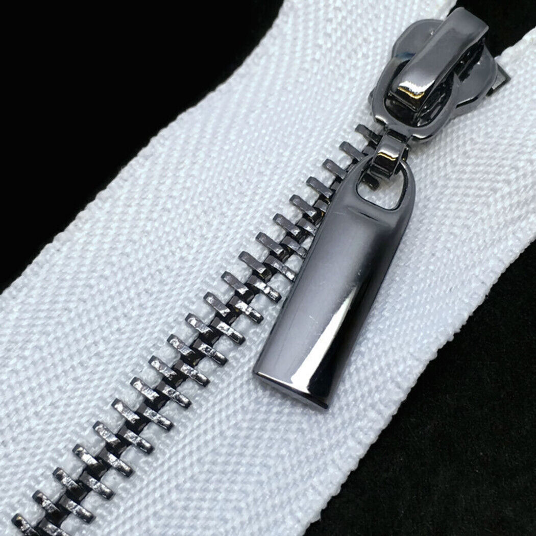 Black,White 3ZOE Gun Metal Teeth Zips No3 Weight Zip Open End