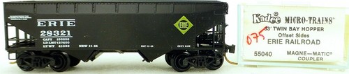 Micro Trains Line 55040 Erie Railroad 28321 33' Twin Bay Hopper OVP 1:160 #K075  | Zustand: Gebraucht