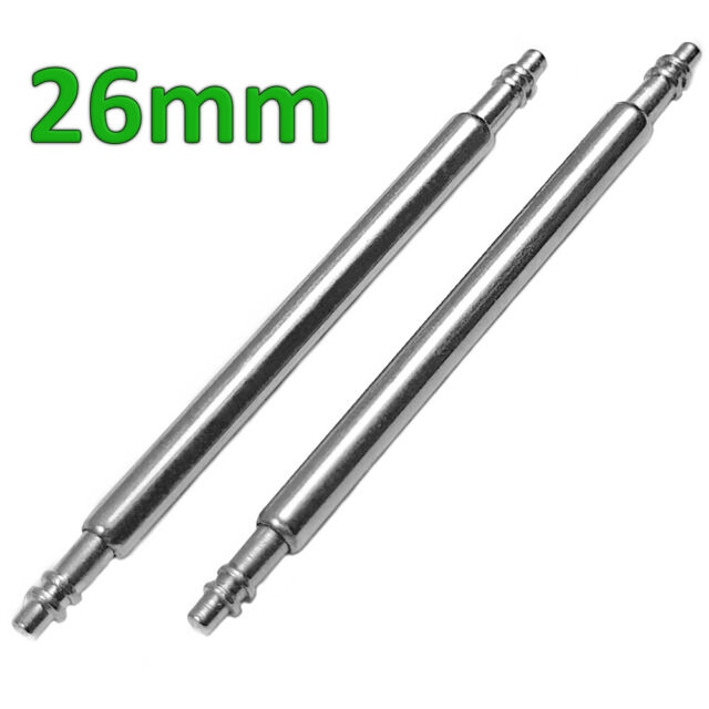 2 x 26mm Watch Strap Spring Bar Pins Stainless Steel