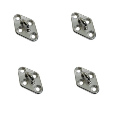 4 Pc Marine Stainless Steel T304 5/16'' Diamond Pad Eye Welded Eye Pad Lift Rig
