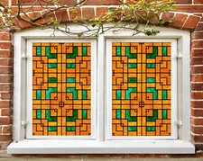 3D Graphics 1882NAO Window Film Print Sticker Cling Stained Glass UV Block Fa
