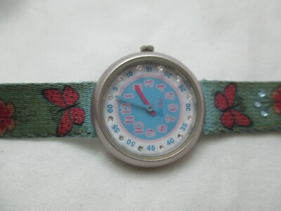 Flik Flak Swiss Made Analog Wristwatch Floral Buckle Band Water Resist