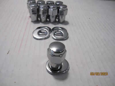 20 Lug Nuts 1/2-20 Chrome Flat Top Mag .75 Shank Keystone Offset Washers - Foto 2