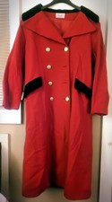 Vintage Rebecca Lynn Long Trench Coat Womens Red Wool/nylon