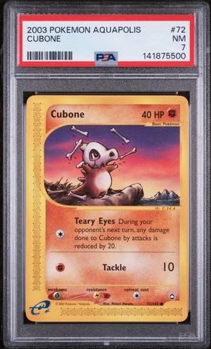 2003 POKEMON AQUAPOLIS #72 CUBONE PSA 7
