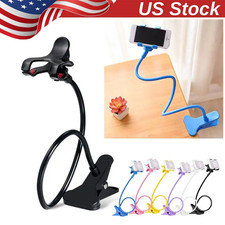 Universal Mobile Phone Gooseneck Stand Holder Flexible Bed Desk Table Clip LOT