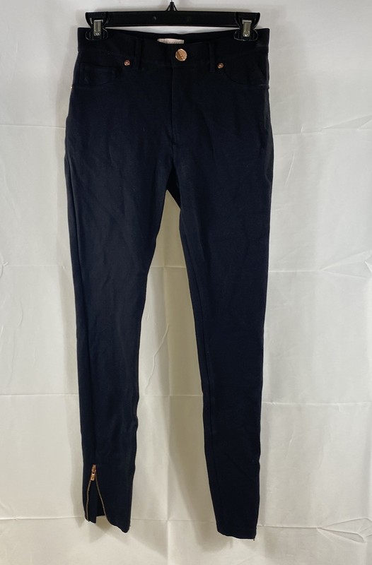 Ted Baker Women's Black Rose Gold Hardware Ankle Zip Jeggings Size 1