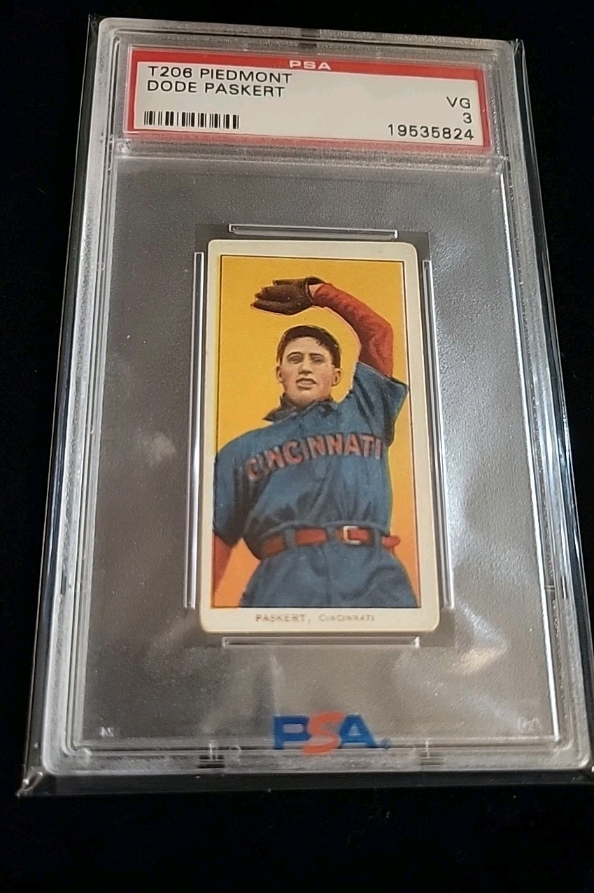 1909-11  T206 WHITE BORDER Dode Paskert  CINCINNATI Reds  Piedmont 350  PSA 3 VG