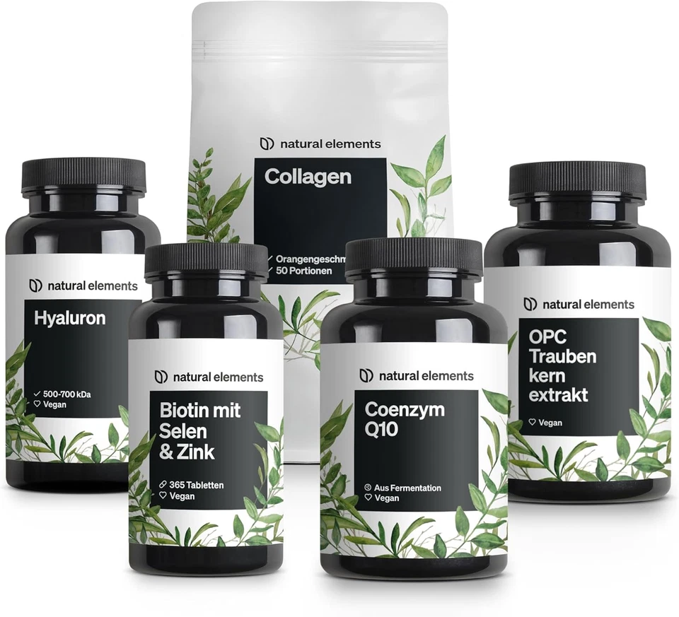 Beauty & Anti-Aging Set – Collagen, OPC, Q10, Biotin, Hyaluron, Zink & Selen