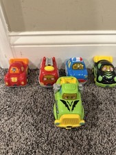 Vtech Go Go Smart Wheels Lot Of 5 Race Cars Police Officer Fire truck