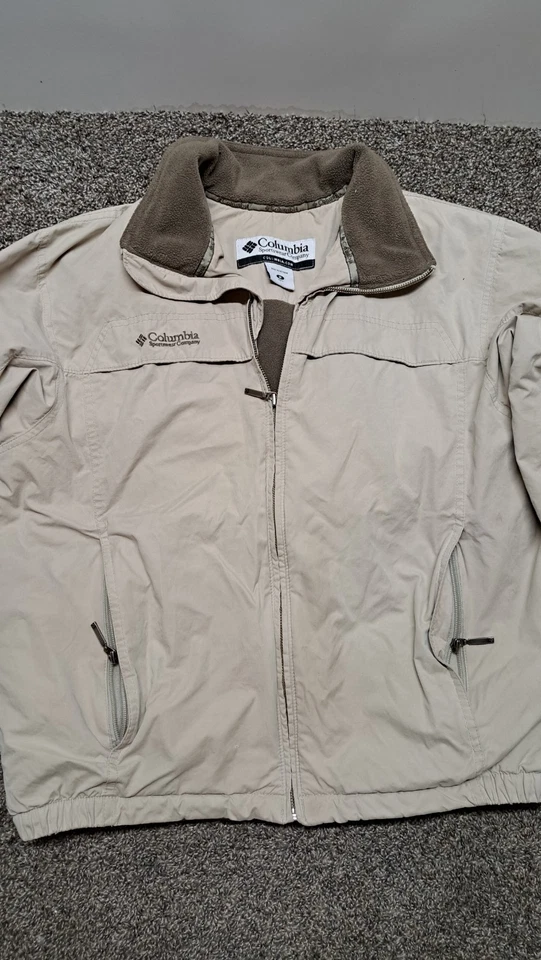 Columbia Sportswear Company Beige Fleece Lined Zip Up Jacket Men's Size M - Image 3 of 4